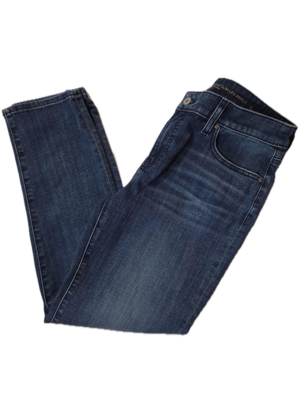 Chico's Jeans Womens 4R Blue So Slimming Girlfriend Slim Leg Ankle Stretch Denim